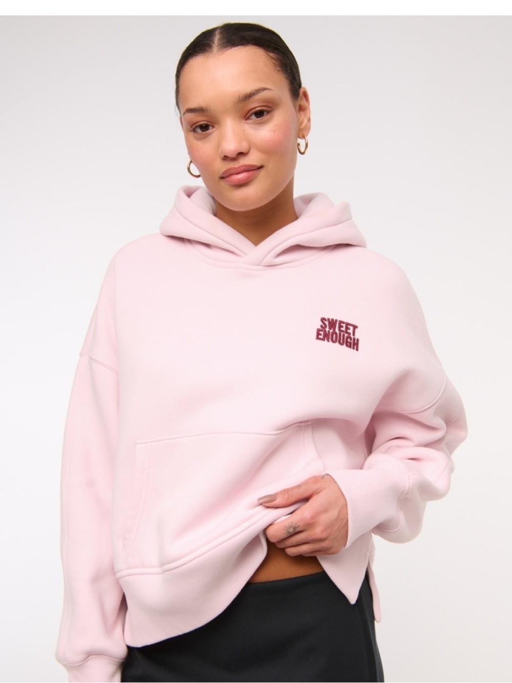 Abercrombie & Fitch Light Pink "Sweet Enough" Hooded Pullover